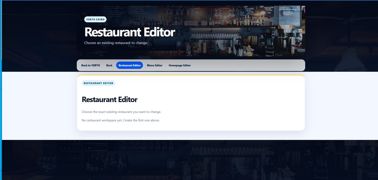 VERTO EXIBO Restaurant Editor